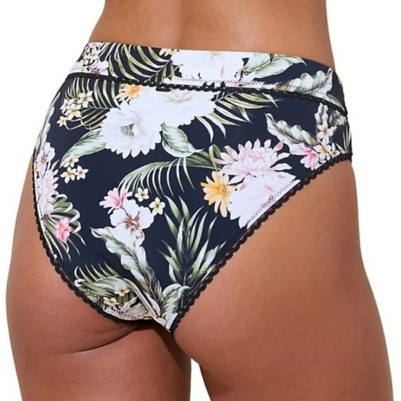 Everyday Sunday Bikini Set Sweamwear Black Floral top size 12 bottom  size 10 - Picture 4 of 8